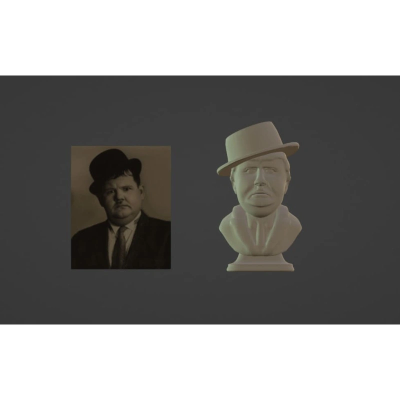 Busto 3d di Oliver Hardy per la stampa altezza 10cm