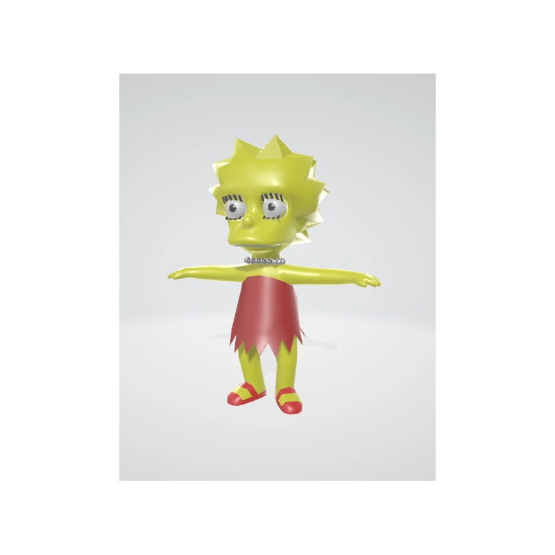 Delizioso modello 3d di Lisa Simpson completo di ossatura per le animazioni, e un morphing facciale dove muove gli occhi li chiude fa occhiolino e apre e chiude la bocca per simulare il labiale. Il modello e perfettamente tarato per unity pronto per animazioni video e animazioni games.