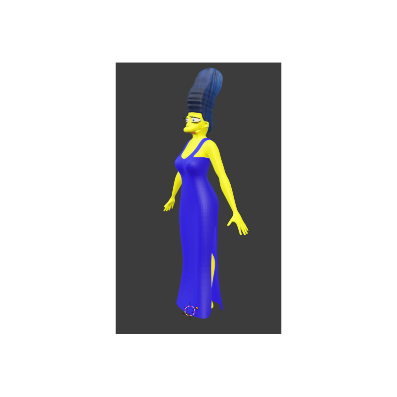 Modello 3d di Marge Simpson completo di Bone e mappe uv