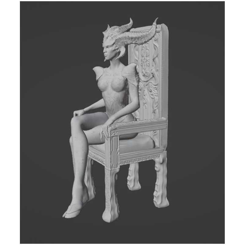 Lilith sul trono dei demoni modello 3d da stampare file STL. Realizzato con Blender e testato con diverse stampanti pronto per la stampa e senza errori di stampa. La cartella da scaricare contiene il file STL. 