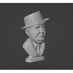 Busto 3d di Oliver Hardy pronto per la stampa 3d altezza 10cm. Realizzato con Blender. Il pacchetto comprende i file STL per la stampa 3d. 