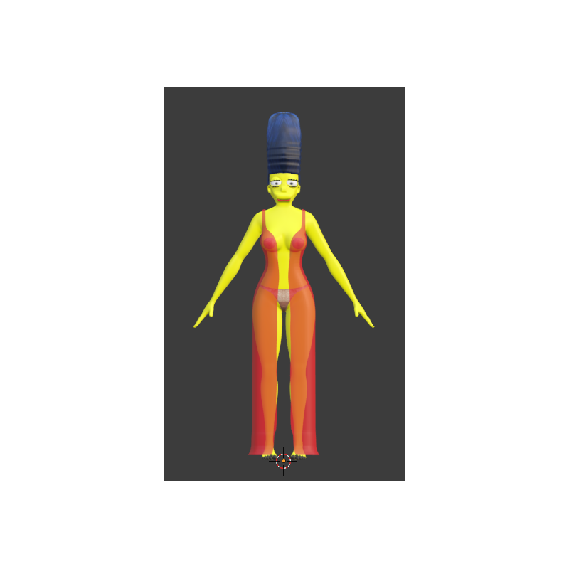 Modello 3d di Marge Simpson completo di Bone e mappe uv