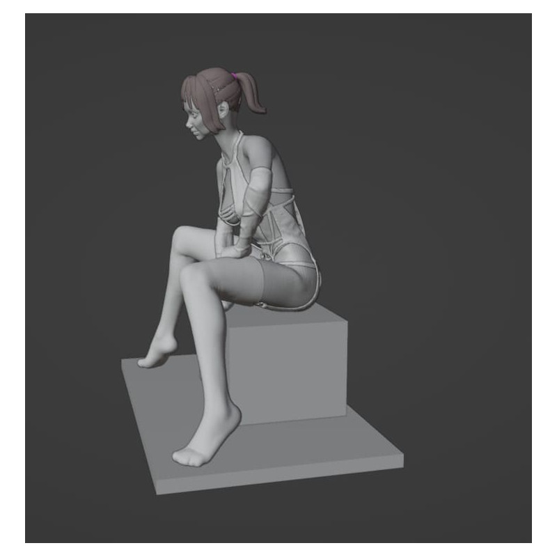 Donna seduta modello 3d da stampare realizzato con Blender