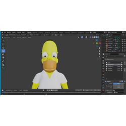 Modello 3d di Homer Simpson completo di ossatura